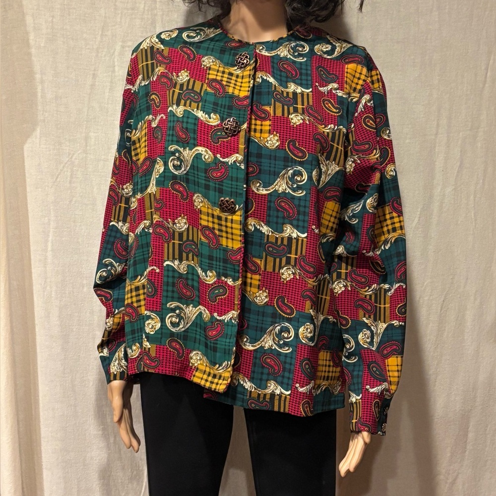 Regina Porter Vintage Multicolor Light Jacket / Blouse Polyester Size 8